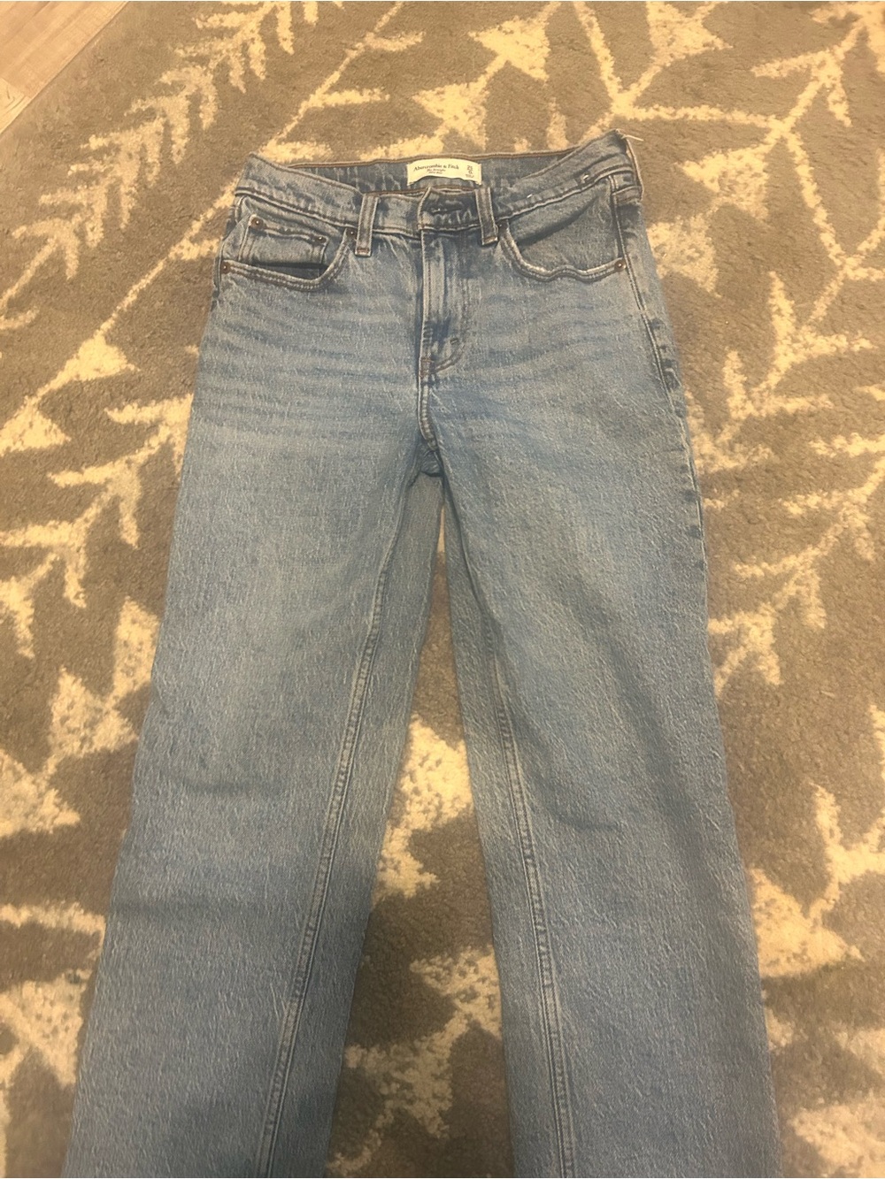 Abercrombie & Fitch Women's Straight Leg Jeans - Light Blue Denim